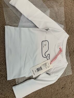 Vineyard Vines White Kids Whale Long Sleeve Rash Guard
